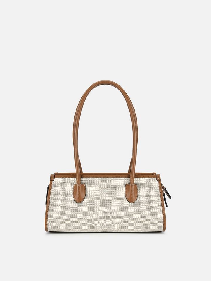 Phoebe Canvas Shoulder Bag - Beige