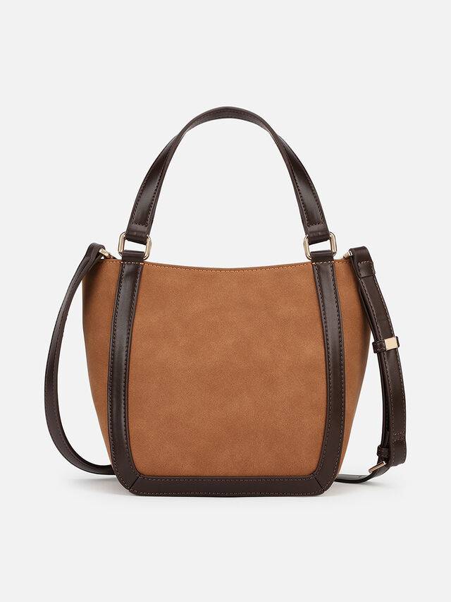 Maren Faux Suede Handheld - Tan