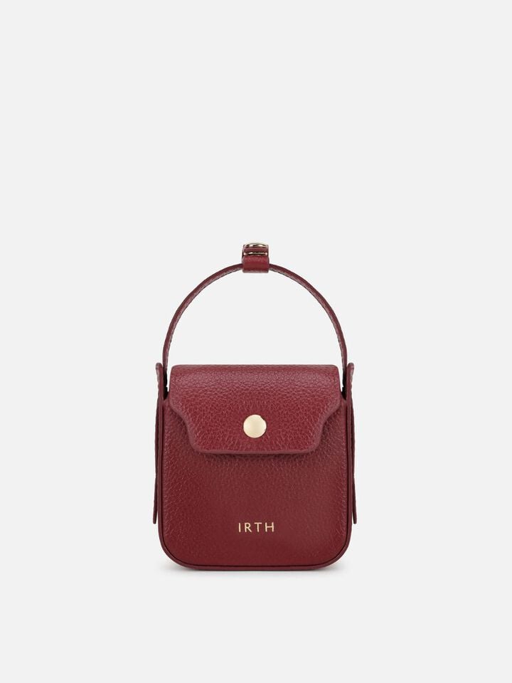 Amy Miniature Leather Shoulder Bag - Cherry