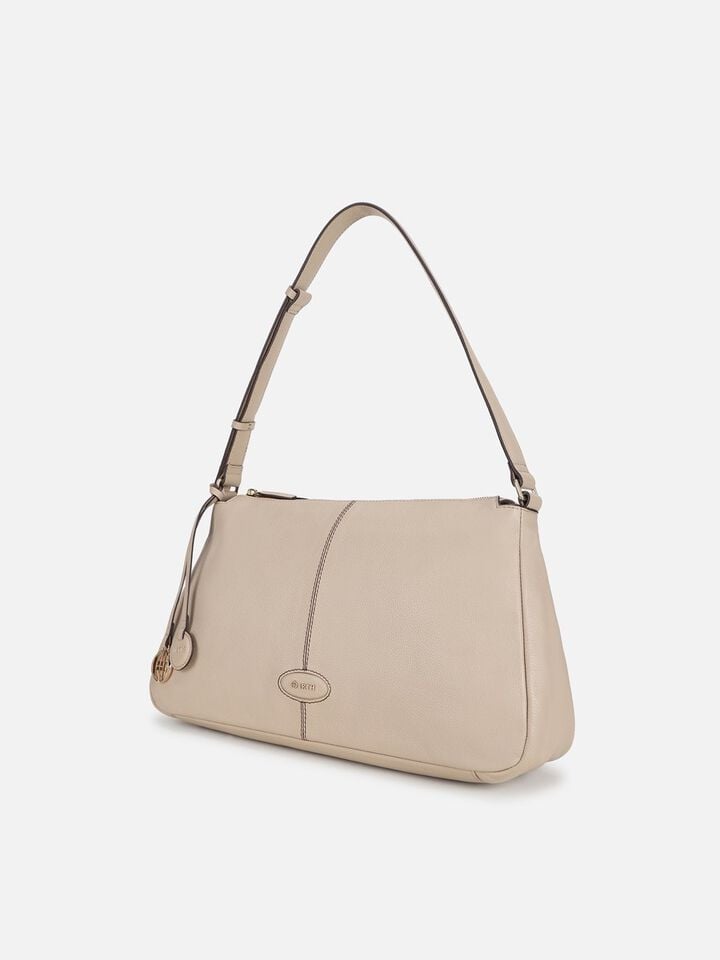 Lucy Leather Shoulder Bag - Beige