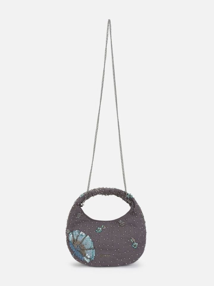 Tara Beaded Sparkles Handheld - Grey