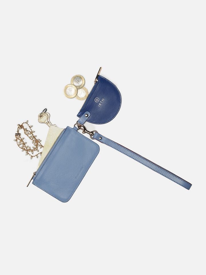 Jingle Leather Coin Pouch - Blue