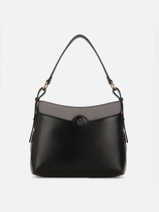 Olivia Tweed Shoulder Bag - Black