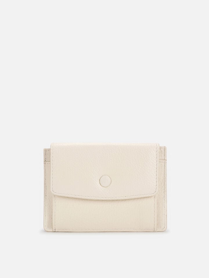 Flip Leather Card Holder - White