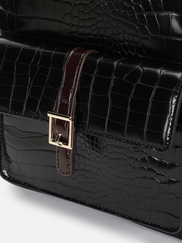 Marlow Croco Backpack - Black