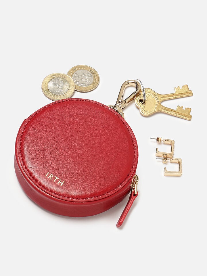 Chime Leather Coin Pouch - Red