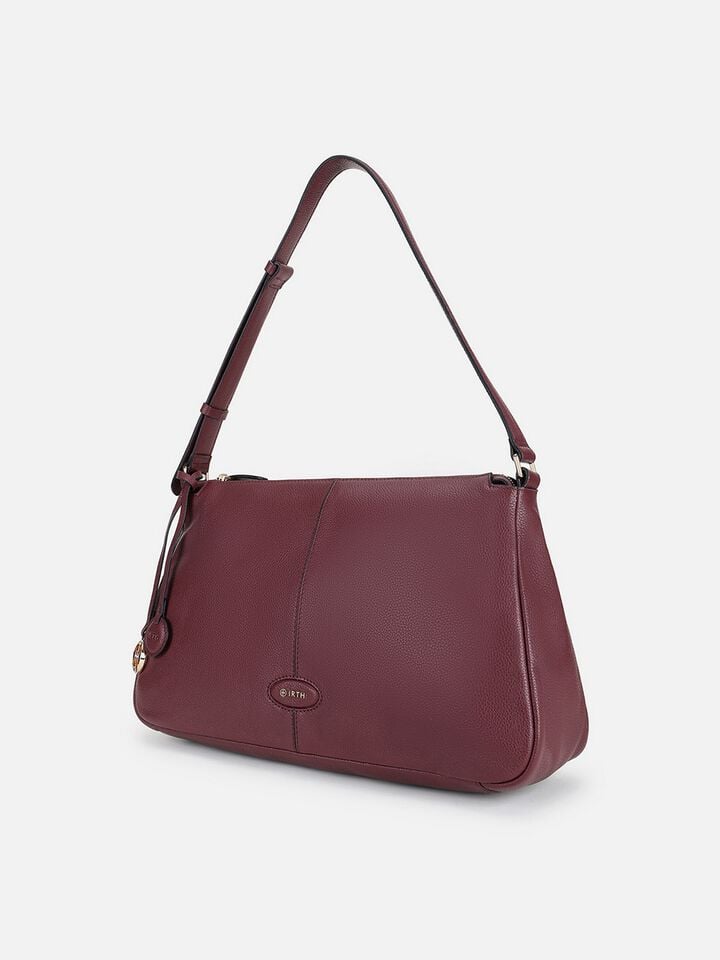 Lucy Leather Shoulder Bag - Dark Cherry