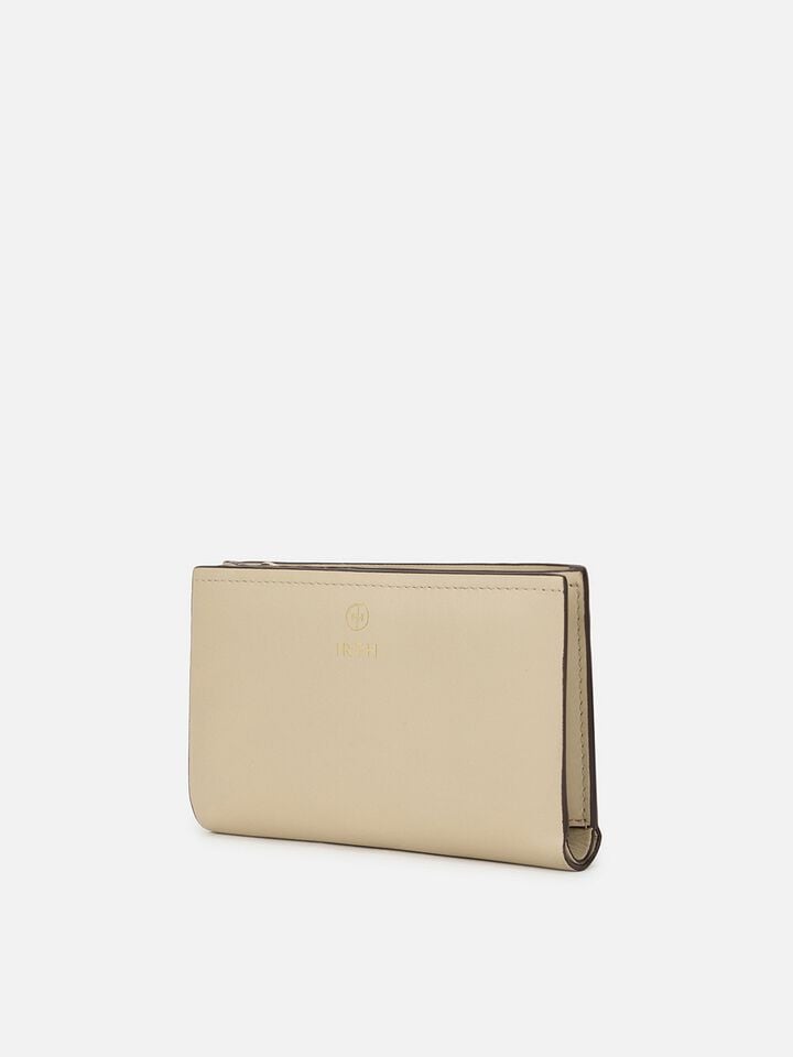 Parker Large Leather Wallet - Beige