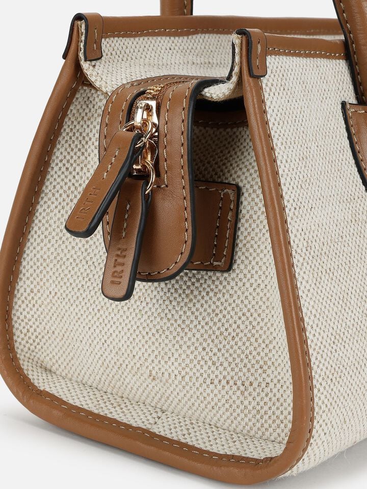 Phoebe Canvas Shoulder Bag - Beige
