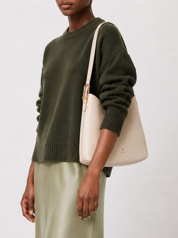 Lisette Leather Shoulder Bag - Off-White