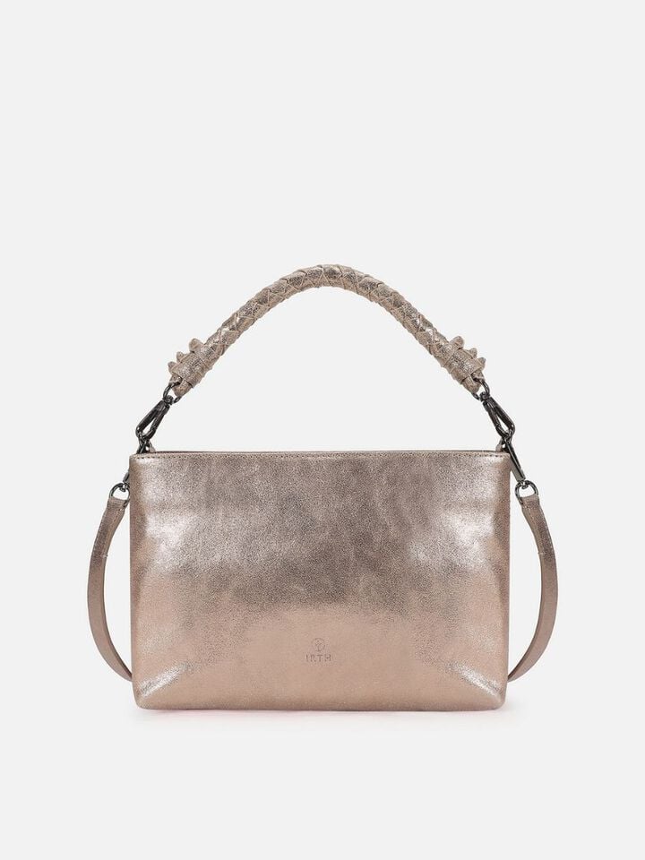 Beaded Threads Leather Handheld - Pink