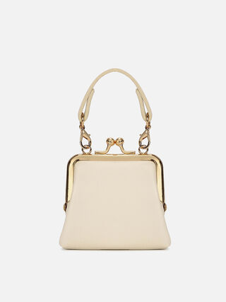 Juliet Leather Miniature Kiss Lock - Off-White