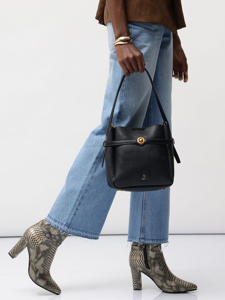 Valerie Tall Shoulder Bag - Black