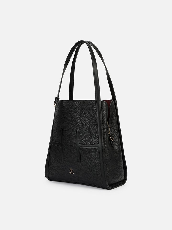 Initials Tall Shoulder Bag - Black
