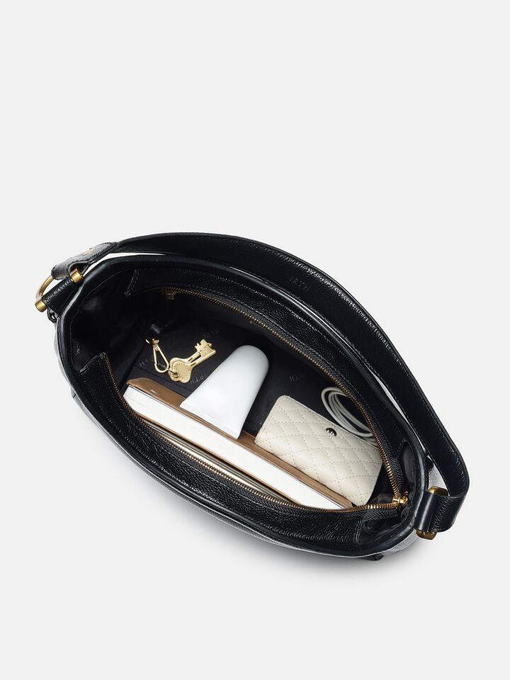 Lillian Leather Shoulder Bag - Black