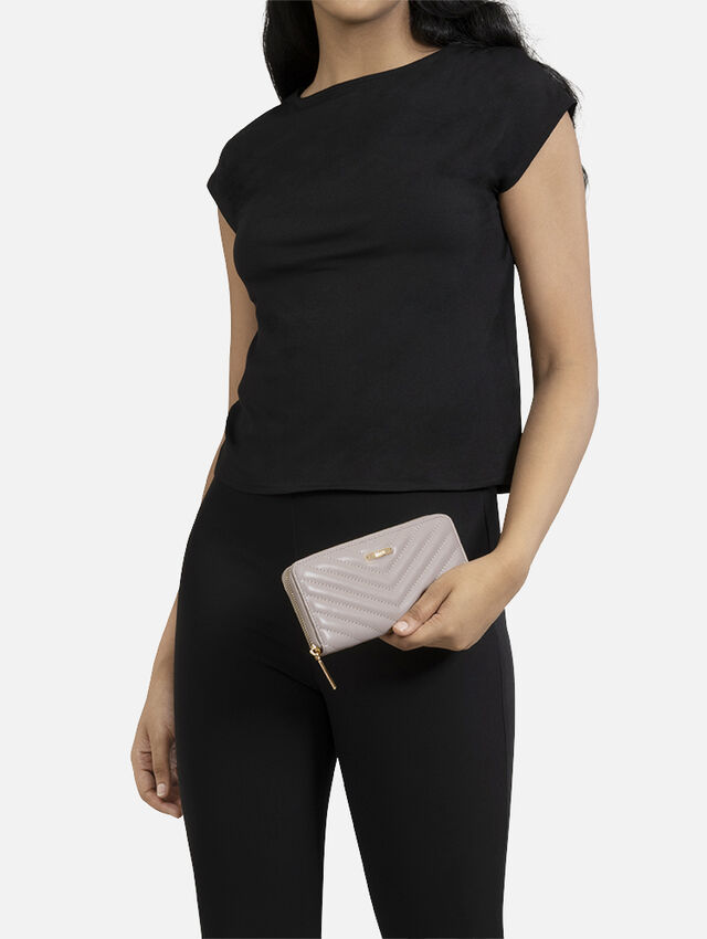 Quilted Beige Wallet