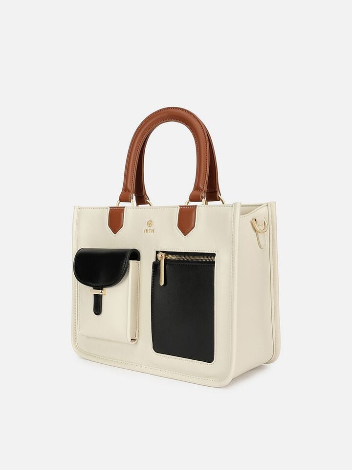 Roxanne Colour-Block Handheld - Off-White 