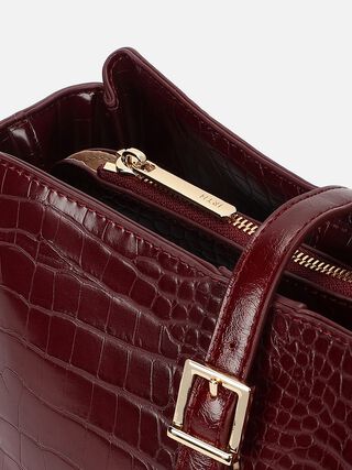 Esme Croco Sling - Dark Cherry