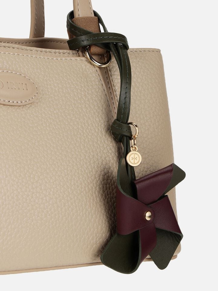 Pinwheel Leather Bag Charm - Dark Cherry