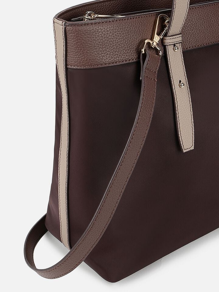 Megan Nylon Work Bag - Brown 
