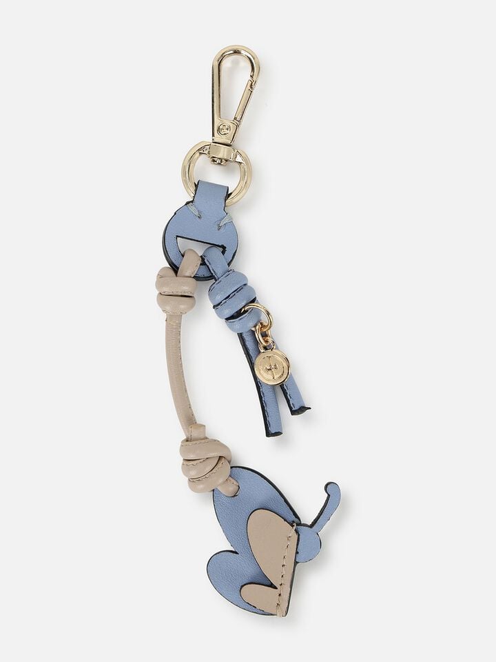 Butterfly Leather Bag Charm - Blue