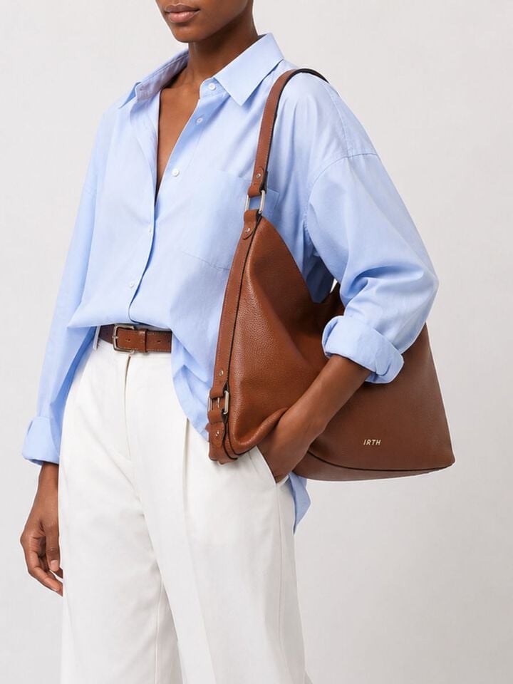 Lucille Leather Shoulder Bag - Tan