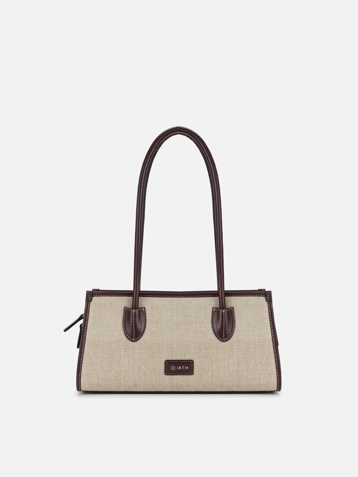 Phoebe Canvas Shoulder Bag - Brown