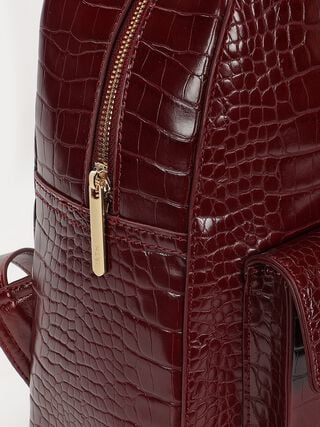 Marlow Croco Backpack - Dark Cherry
