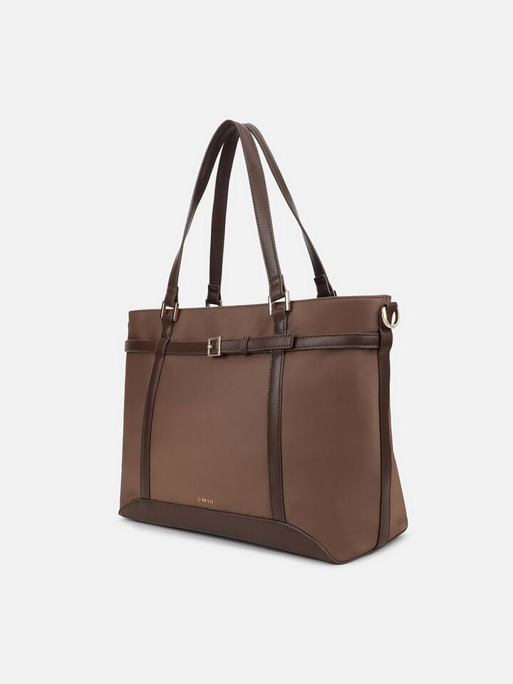 Thea Nylon Work Bag - Brown