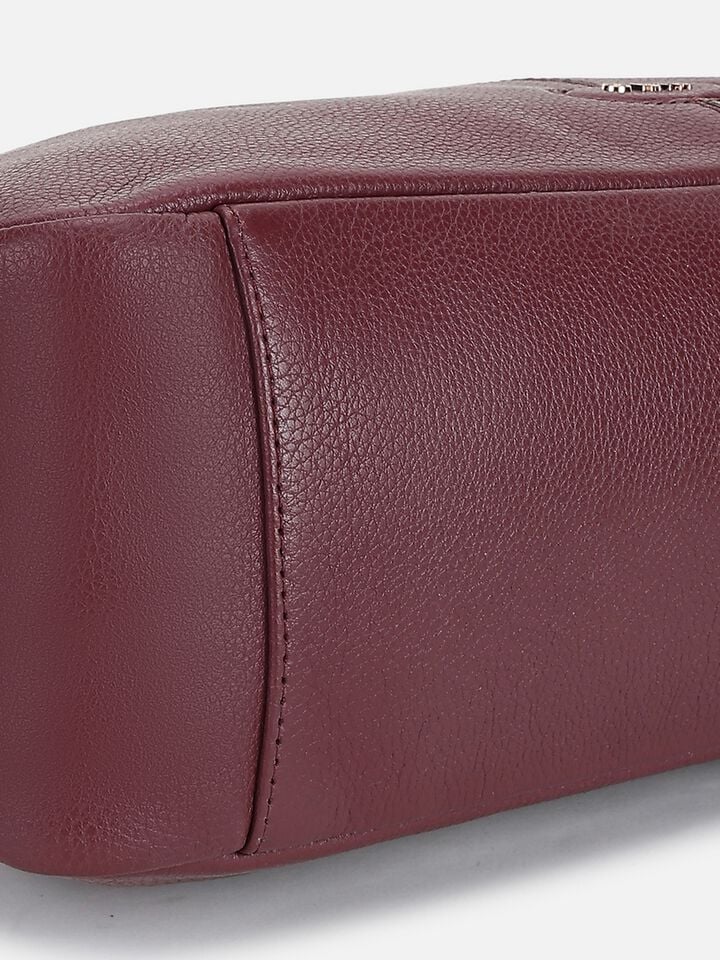 Lucy Leather Shoulder Bag - Dark Cherry
