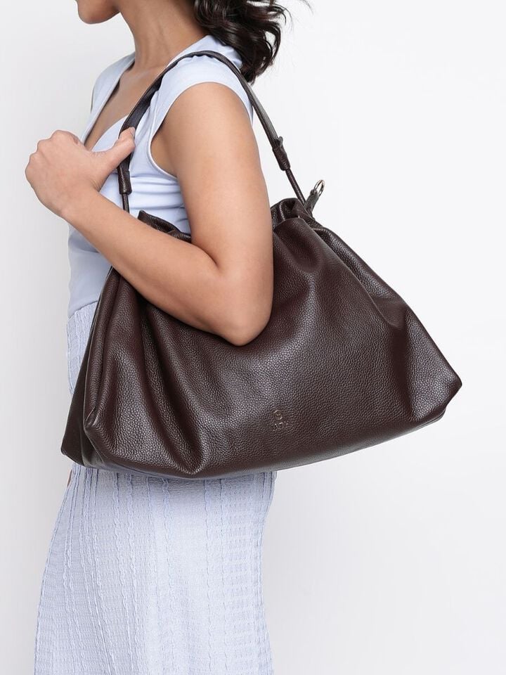 Lois Leather Shoulder Bag - Espresso