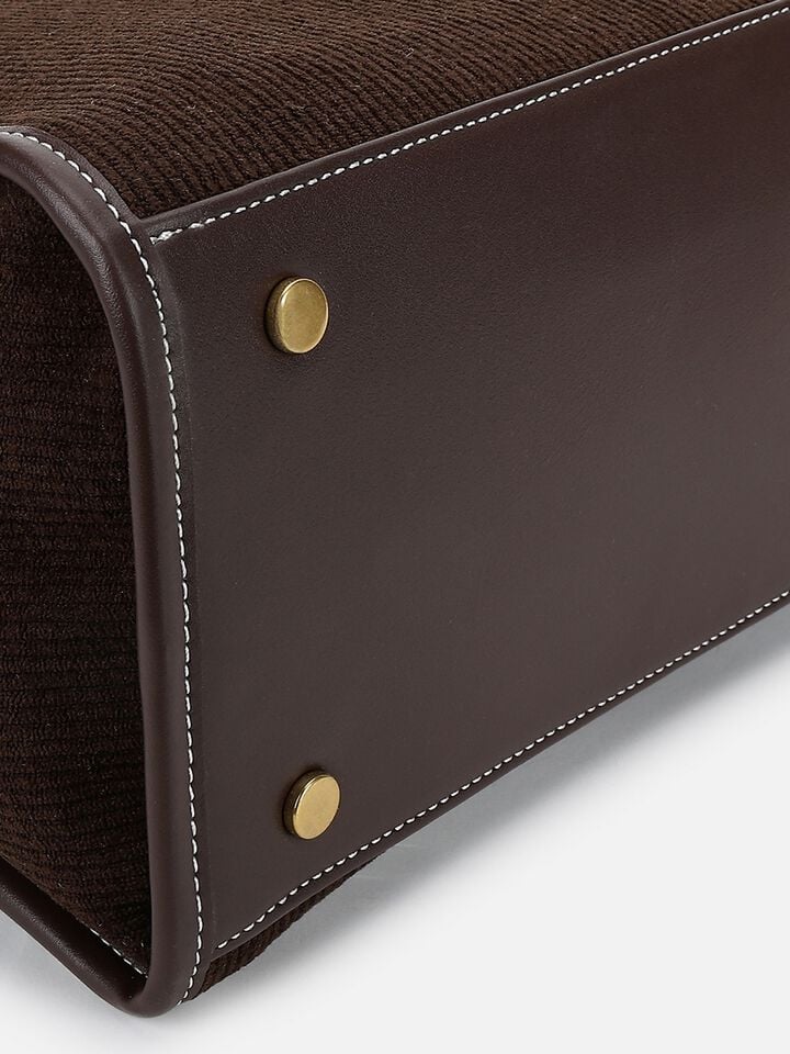 Marina Corduroy Work Bag - Dark Brown