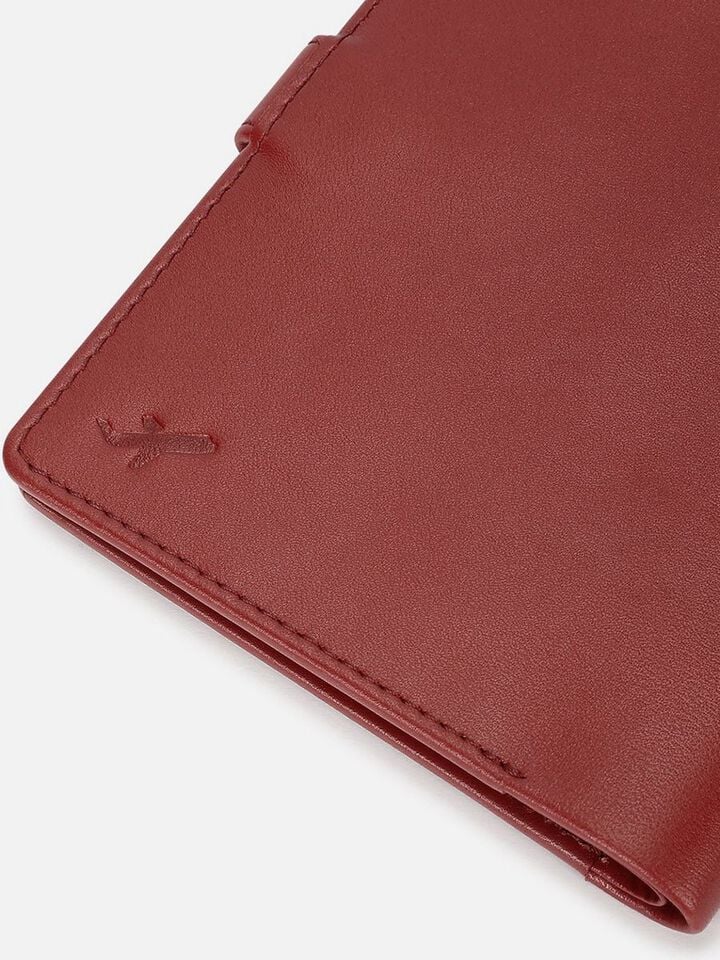 Atlas Leather Passport Holder - Red