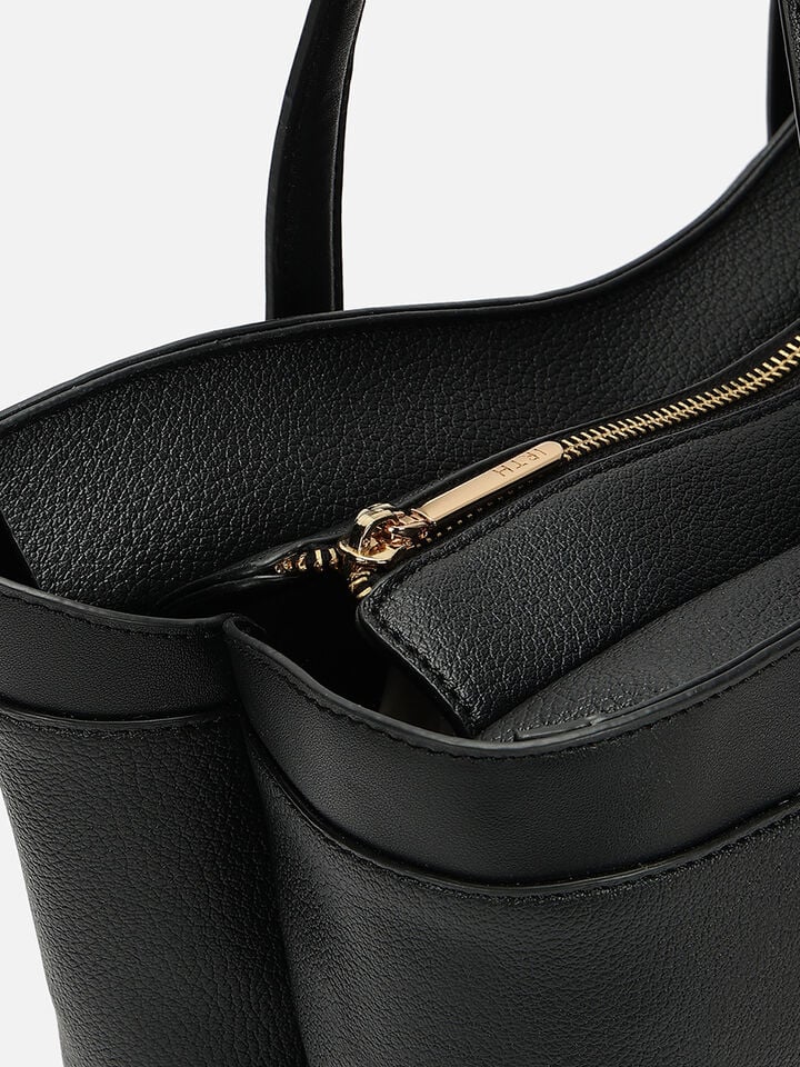 Faye Textured Tote - Black