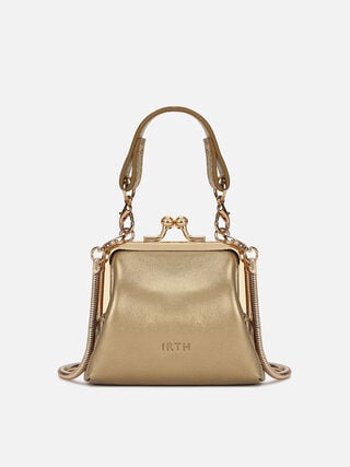 Juliet Leather Miniature Kiss Lock - Gold