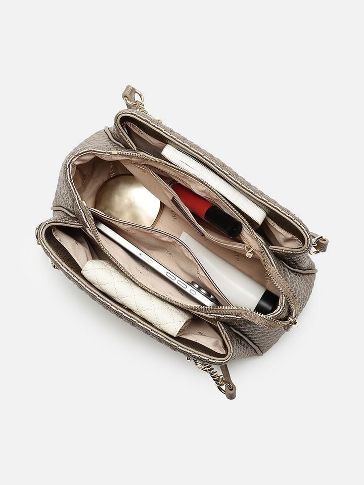 Dawn Quilted Shoulder Bag - Gold