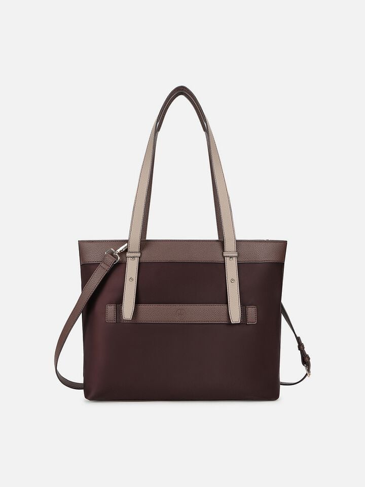 Megan Nylon Work Bag - Brown 