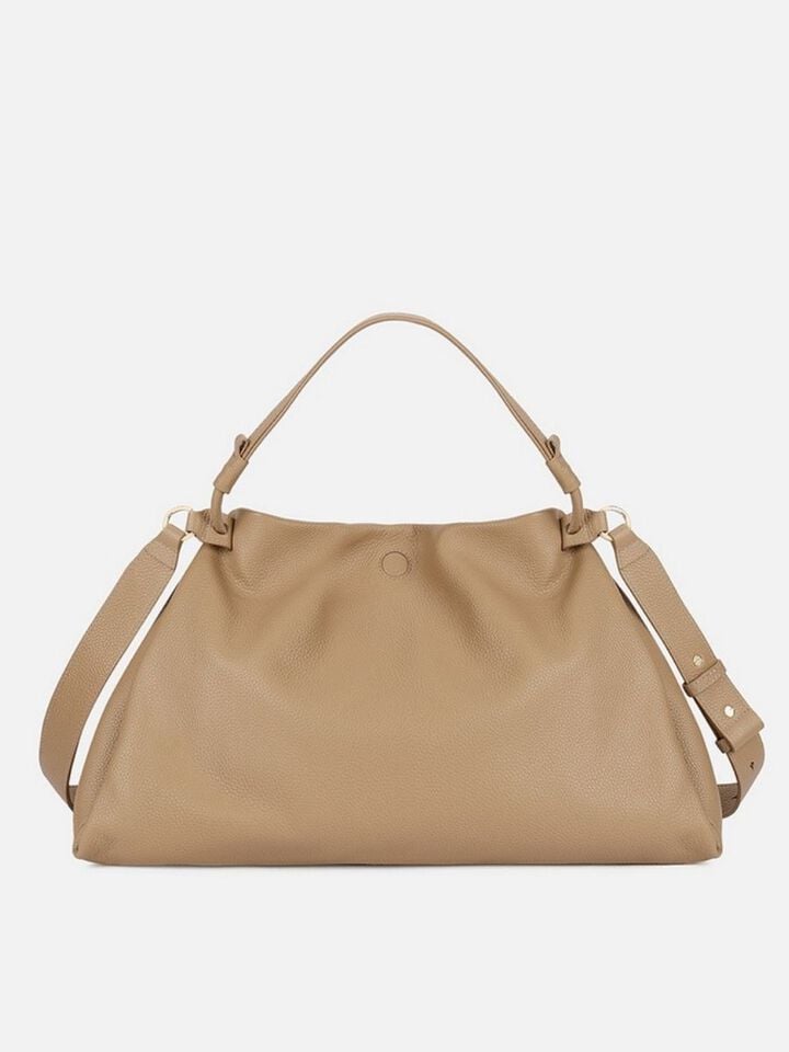Lois Leather Shoulder Bag - Latte