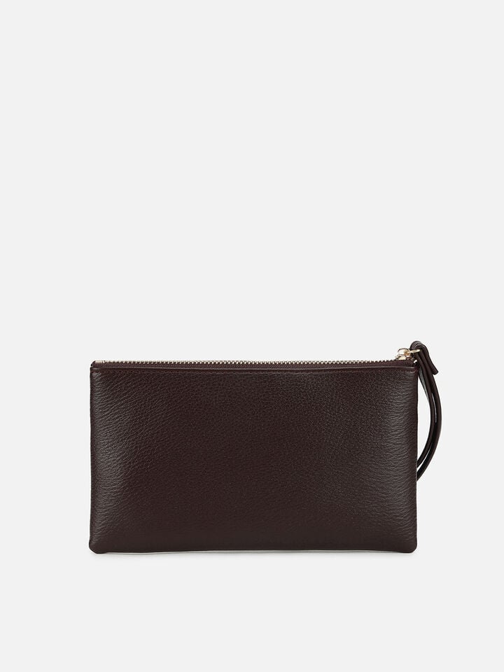 Zuri Croco Wristlet Wallet - Brown
