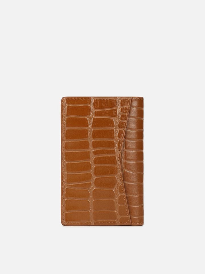 August Croco Leather Wallet - Tan