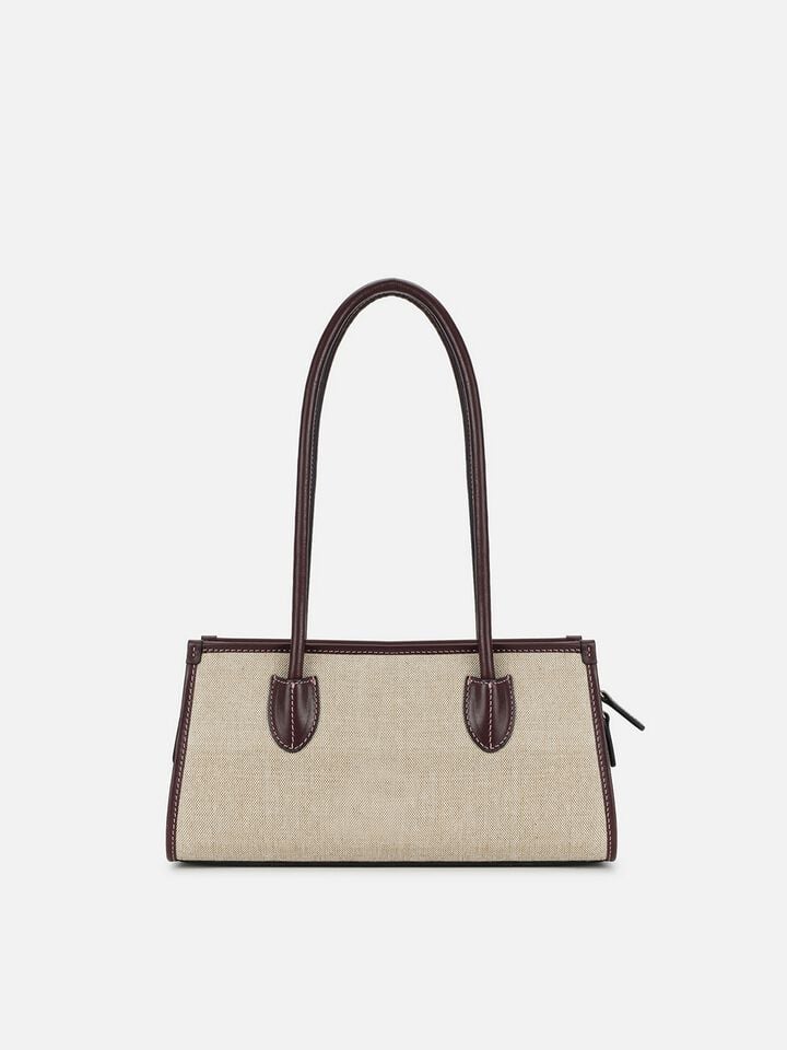 Phoebe Canvas Shoulder Bag - Brown