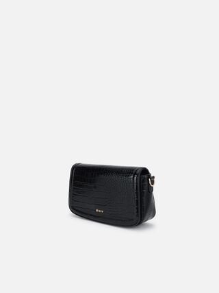 Sophie Croco Shoulder Bag - Black