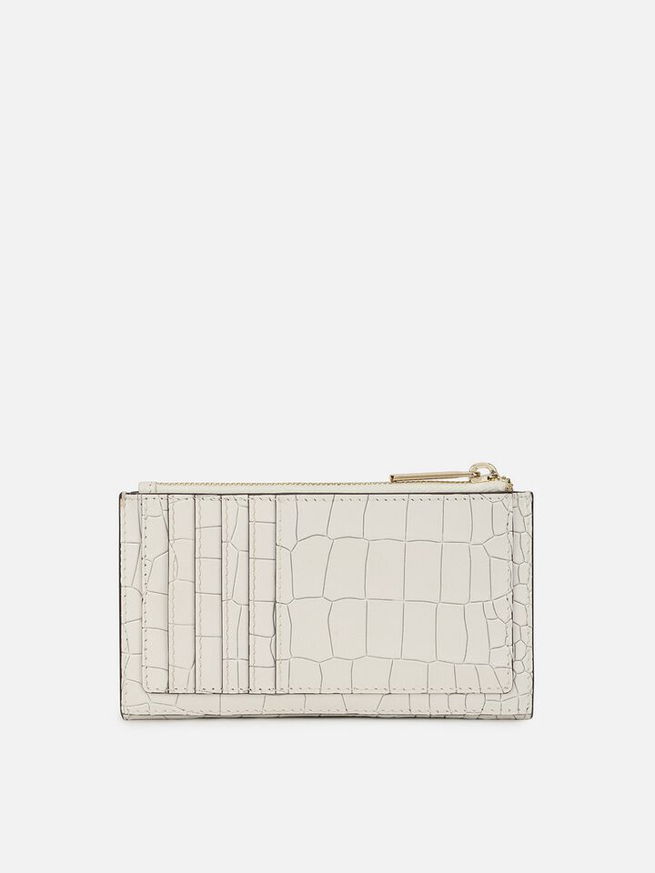 Jude Croco Leather Wallet - Off-White