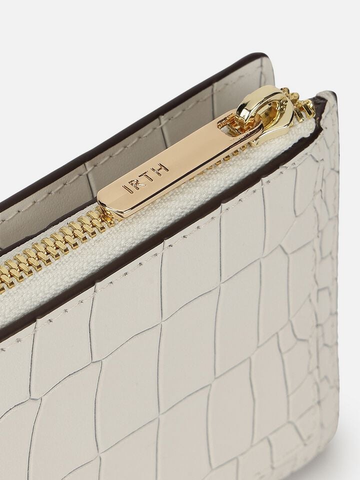 Jude Croco Leather Wallet - Off-White