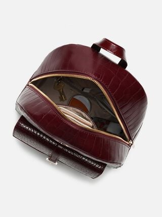 Marlow Croco Backpack - Dark Cherry