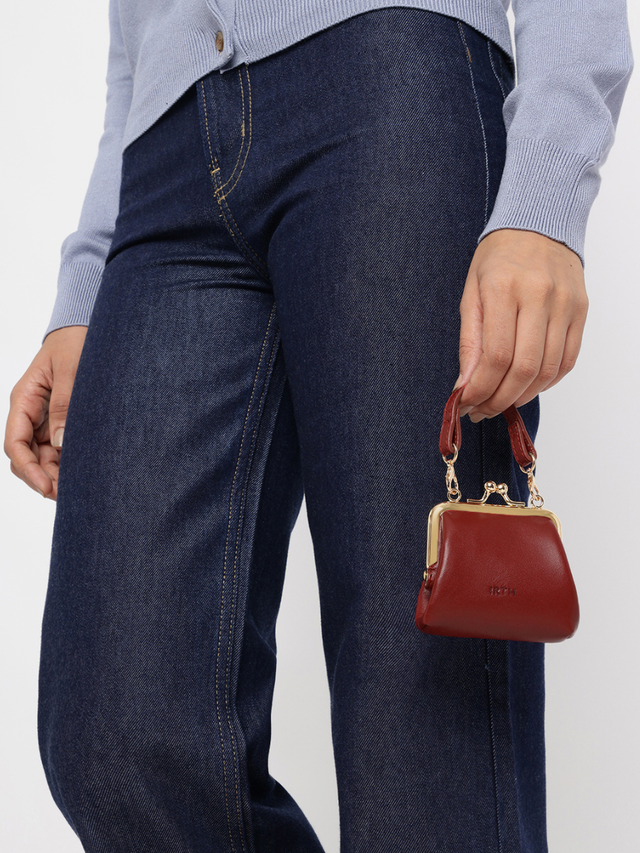Juliet Leather Miniature Kiss Lock - Red