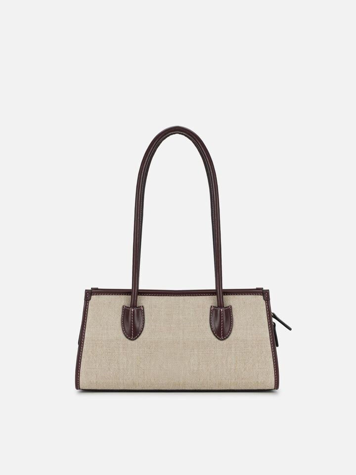 Phoebe Canvas Shoulder Bag - Brown