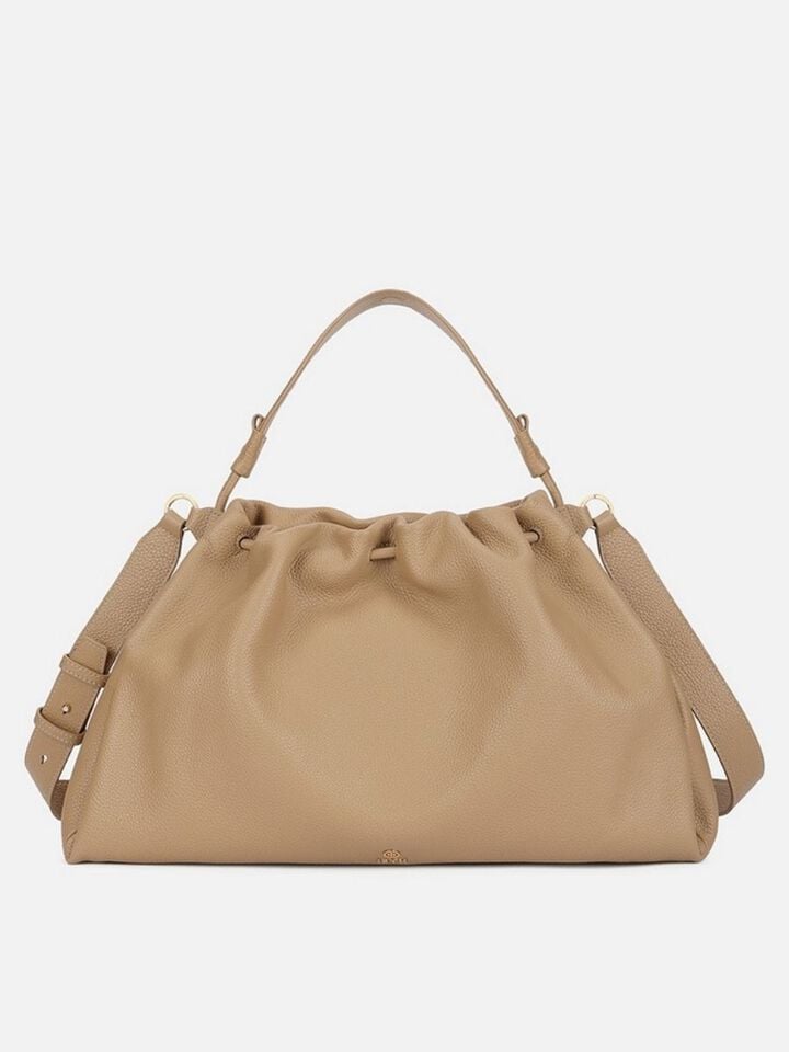 Lois Leather Shoulder Bag - Latte