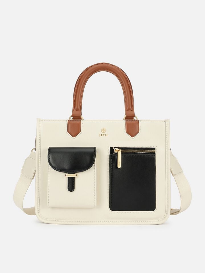 Roxanne Colour-Block Handheld - Off-White 