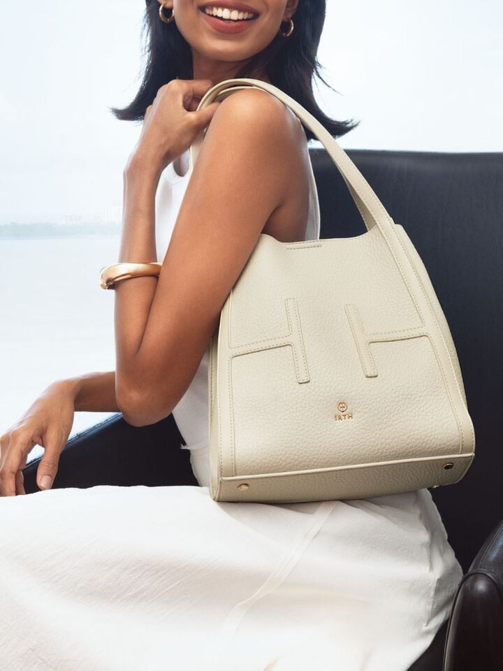 Initials Tall Shoulder Bag - Off-White